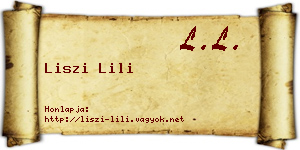 Liszi Lili névjegykártya